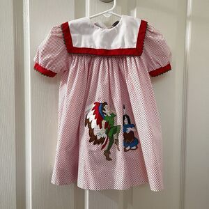 Vintage Classic Film Characters Disney Peter Pan Appliqué Dress Girls Size 3T